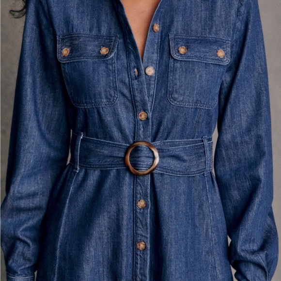 Sezane Tea Dress Denim - Picture 6 of 8